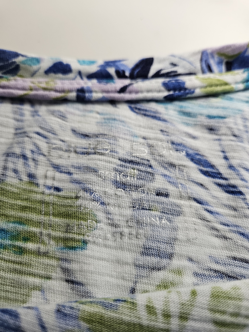Women's Floral Short-Sleeve Tee - Blue & Green - Picture 6 of 8